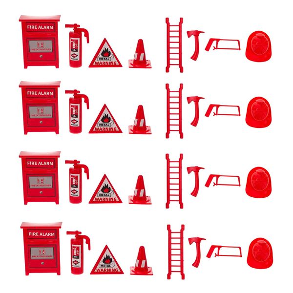 4 Sets Mini Toy Fire Extinguisher Toy Firefighter Pretend Play Toys Mini Fire Extinguisher Ladder for