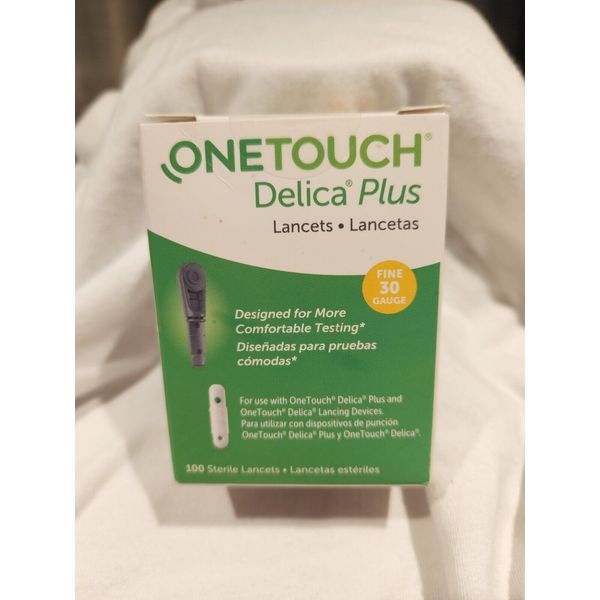 One Touch Level Delica Plus 100 Sterile Lancets Fine 30 Gauge NEW  EXP 03/2025