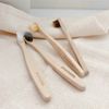peach&life Toothbrush, 100% Biodegradable Material, Organic Bamboo Bamboo Toothbrush, 4 Pieces Bamboo Toothbrush Bamboo for Adults Travel Simple Minimalist Household Goods (Small)