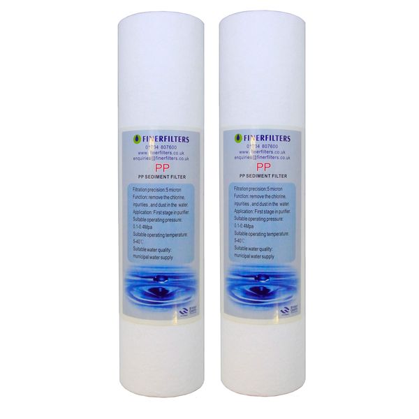 Finerfilters 10” x 2.5” Standard Sediment Filter 1 Micron 2 Pack
