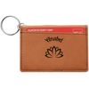 Personalized Lotus Flower Leatherette Keychain ID Holder - Double Sided
