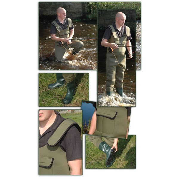 Bison NEW 4MM NEOPRENE CHEST WADERS SIZE 10