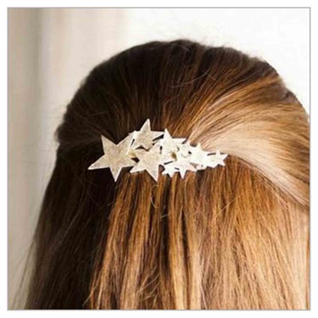 Dervivea Boho Star Haarspange Pin Cluster Stern Haarspange Clip Silber Stern Haarnadel Clip Metall Stern Pferdeschwanzhalter Haarspange Dekoratives Haarzubehör Für Frauen Und Mädchen Kopfschmuck