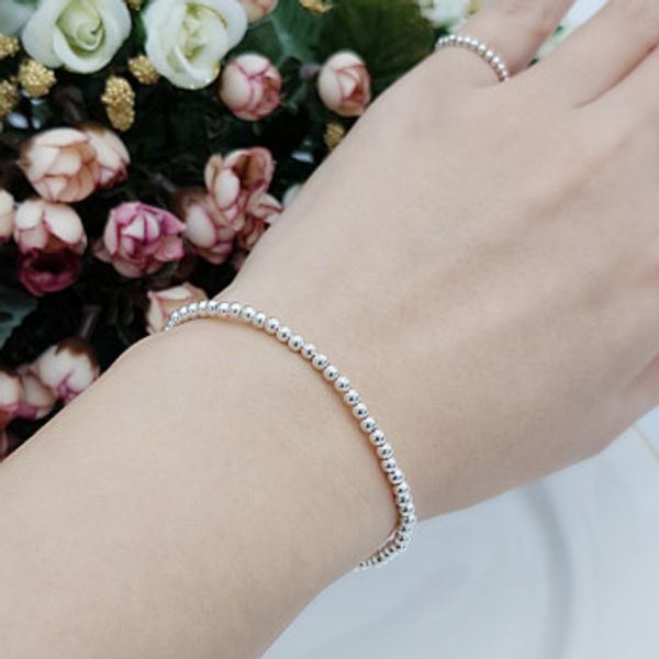 (all 925 silver) 3mm silver ball bracelet