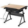 Height Adjustable Drafting Table Drawing Artist Craft Desk w/Stool Outlet Natura