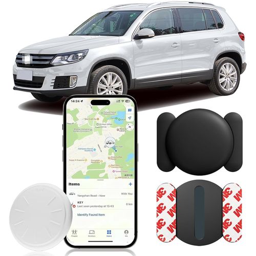 GPS Tracker for Vehicles Work with Apple Find My(iOS Only),Global Coverage Mini Car Tracker with Magnetic Case,Hidden Car Locator Tracking Device No Monthly Fee-Black,1PCS