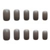 Set of 24 Nail Tips Elegant Temperament Solid Gray Rendering Skinny French Girly Nails