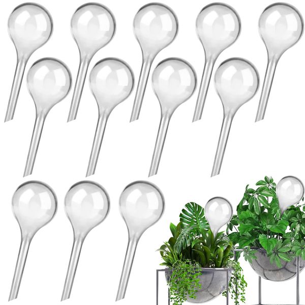 12 Pieces Plant Watering Globes Plant Self Watering Bulb Waterer Automatic Watering System for Indoor and Outdoor Plant