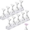 YOVOY Magnetic Acrylic Manicure Tool, Nail Practice, Hand Nail Exercises, Pedestal, Nail Supplies, Nails, Display, Stand Practice Table, Set of 10 (Silver)