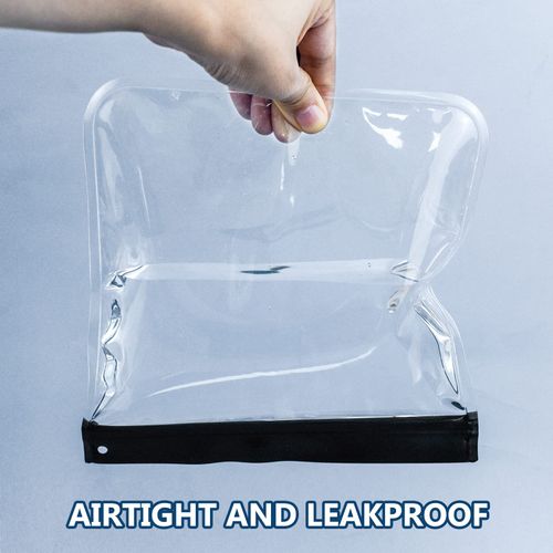 2pcs Clear Travel Toiletry Bags, Airport Security Liquids Bag Travel Toiletries Bag TSA Approved Plastic Airline Cosmetics Travel Bag Waterproof Leakproof Travel Makeup Bag for Women Men Families （B）