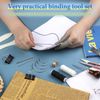 Axmru 33 Pcs Book Binding Kits, 4 Pcs Bone Folder Tools, Bookbinding Supplies with Waxed Threads Book Binding Awl, Bookbinding Tools Books Binding Kit for Beginners