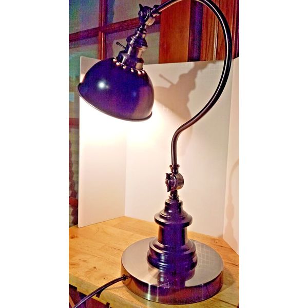 SteamPunk Adjustable Desk Lamp; Corded 22" Tall : 360 degree movement at base