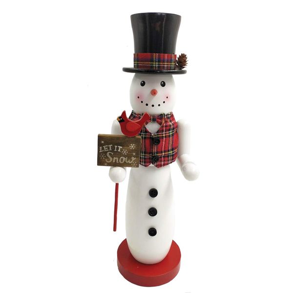Santa's Workshop 14" Snowman Nutcracker, White