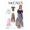 McCall's Ladies Easy Sewing Pattern 7606 Off The Shoulder Bodysuits & Wrap Skirts