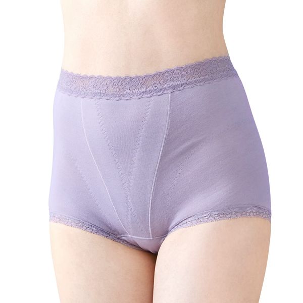 YUMEHAN Pelvic Floor Support Shorts, With Absorbent Belt, Pull Up, Pelvic Support, Cotton, Cotton, purple