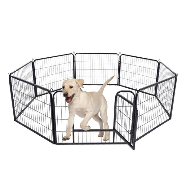 Dog Playpen 8 Panels Pet Fence Metal 32" Exercise Pen Puppy Playpen US