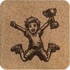 'Boy With Trophy' Square Cork Trivet/Pot Stand (TR00027436)