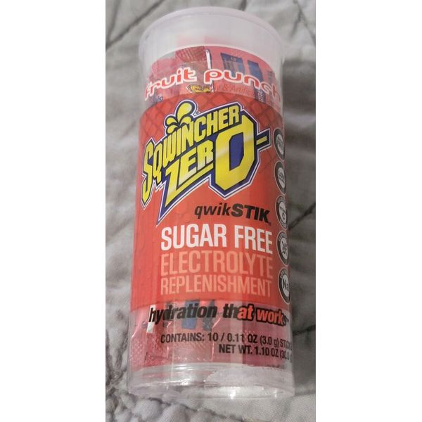 Sqwincher Zero Qwik Stik Fruit Punch Sugar Free 10 sticks