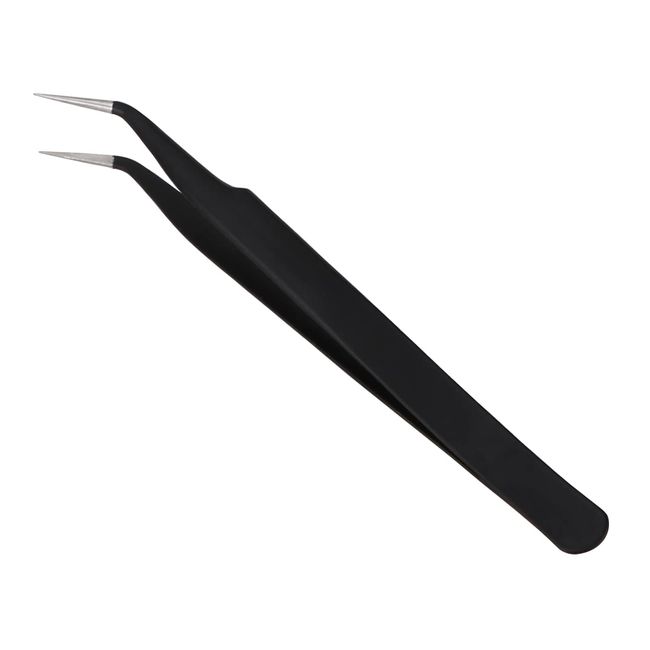 Professional tweezers - rounded tips - black