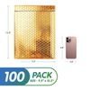 Gold Metallic Bubble Mailers 9.5 x 13.5 Inch - 100 Pack Padded Envelopes