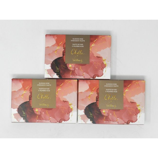 Chella + Vela Beauty Blushing Rose Eyeshadow Palette Set of 3 Full Size