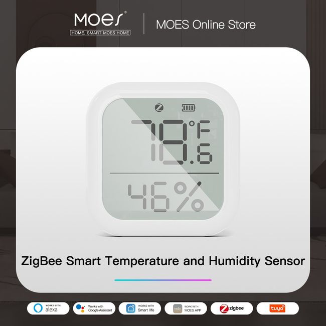 Tuya Smart Home Zigbee Temperature And Humidity Sensor with LCD Screen  Indoor Hygrometer Smart Life Control Works with Gateway