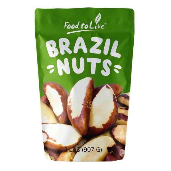 Raw Brazil Nuts, 2 Pound – Non-GMO Verified, Raw, Whole, No Shell, Unsalted, Kosher, Vegan, Keto and Paleo Friendly, Bulk, Good Source of Selenium, Low Sodium and Low Carb Food, Great Trail Mix