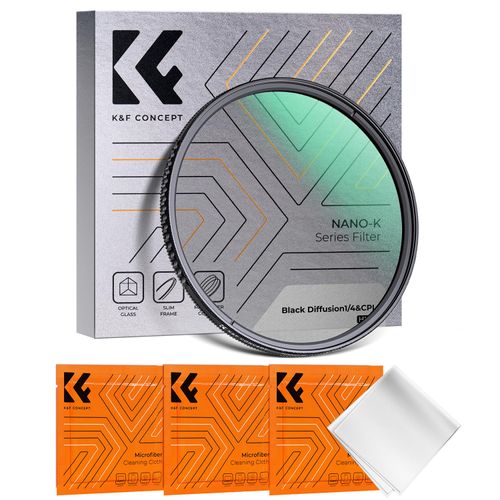K&F Concept 46mm Black Diffusion 1/4 & Circular Polarizing in-1 Filter Pro Mist Cinematic Polarizer Effect Filter with 18-Layer Coating for Camera Lenses (K-Series)