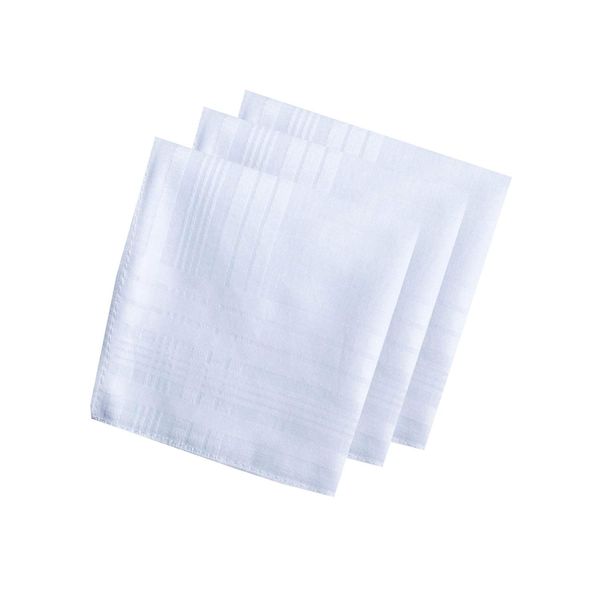 Men's Handkerchiefs 100% Cotton Solid White Hankies Set