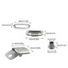 JCBIZ 12 Sets Silver Metal Cap Buckle Weaving Adjustable Clip Hardware Replaceable Fittings