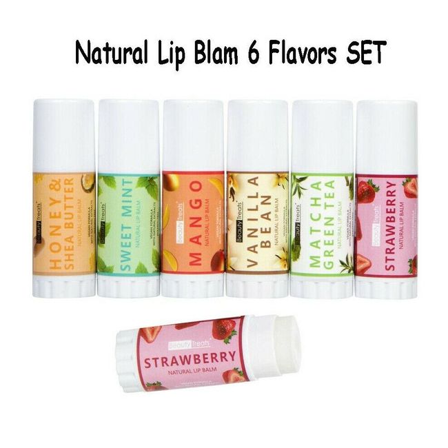 Beauty Treats Natural Vegan Smooth & Moisturized Lip Balm 6 PCS SET