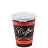 10oz Design Coffee Cups and White Flat Lids Hot Cold Drinks Disposable 150pcs