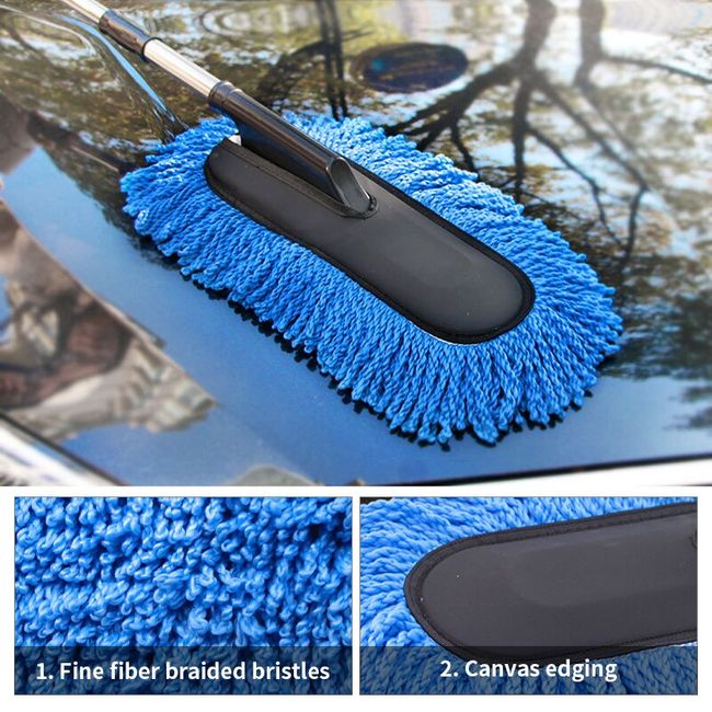 Microfiber Brushes Fan Cleaning Long Handled Car Clean Tool Wax