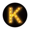 Letter K Initial Monogram Yellow Marquee Theater Light PopSockets Swappable PopGrip