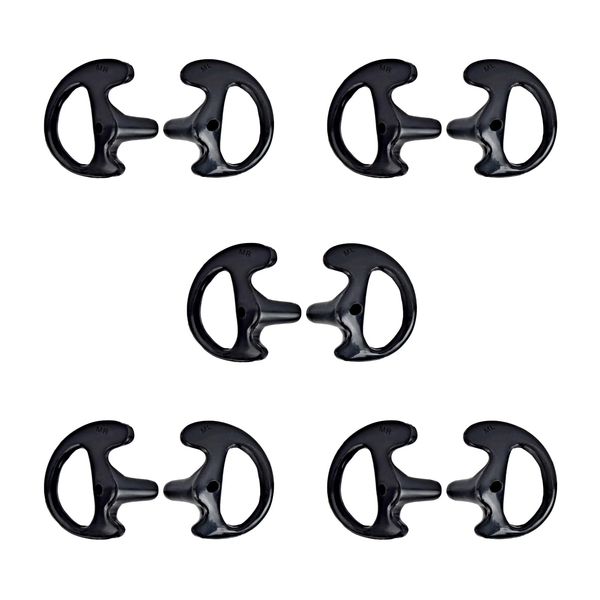 HYSHIKRA Replacement Soft Earmould Earpiece Earbud Air Acoustic Headset Earplug for Walkie Talkie Coil Tube Audio Kits,5 Pairs (Black, Medium)