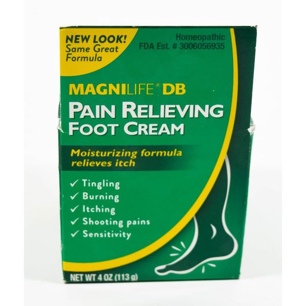 MagniLife DB Pain Relieving FOOT CREAM 4oz Moisturizing Formula Itch Relief NIB