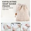 Wundle Bundle Soap Saver Exfoliating Pouch with 4 x Dove Refreshing Soap Bars (Cucumber & Green Tea)