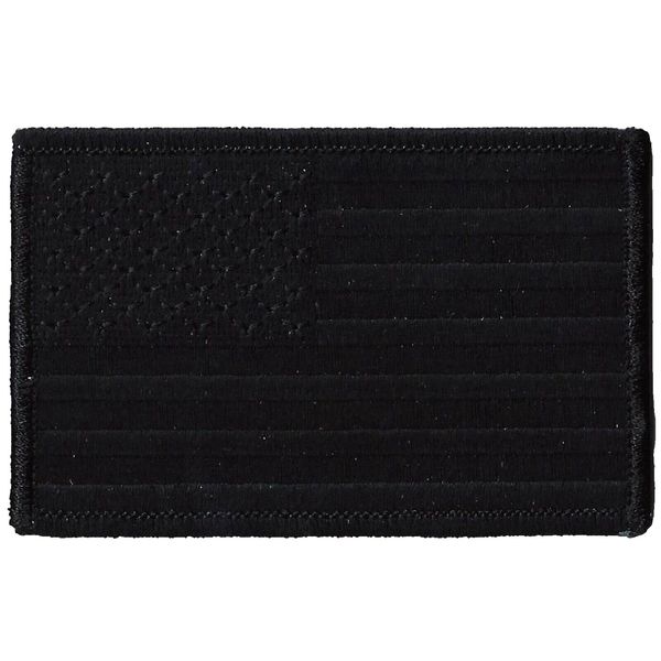 BLACKED OUT US AMERICAN FLAG 100% EMBROIDERED PATCH