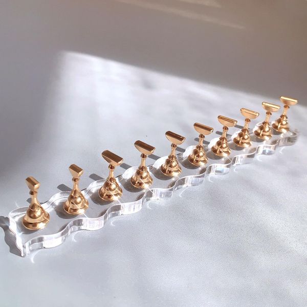 Nail Stands for Press on,Transparent Nail Holder for Painting Nails Lengthen Nail Display Practice Stand Nail Holder for Painting Nails Fake Nail Tips Nail Art Tools with 200 Pcs Reusable Adhesive