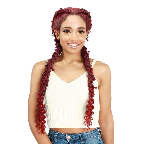 Zury Sis Double Dutch Braid Lace Front Synthetic Wig LF-DD French Butterfly (Color:FS1B/30)