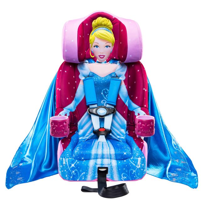 KidsEmbrace Disney Pink Cinderella 2-in-1 Forward Facing Booster Car Seat, Pink/Blue
