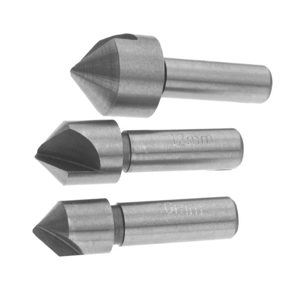 Create idea 3Pcs Countersink Drill Bit Tools HSS 10 12&16mm Single Cutting Edge