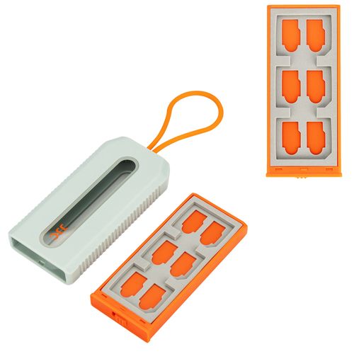 JJC Travel Memory Card Case Holder for 12 Micro SD SDXC SDHC TF + 6 SD SDXC SDHC, Protable Memory Card Case SD Memory Cards Protective Box Carry Bag SD Card Case Box - Memory Card Case