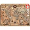 Educa Antique World Map 1000-Piece Puzzle, Brown, (15159)