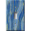 SnazzySwitch Blue Wave Decorative Light Switch Cover - Single Toggle Wall Plate
