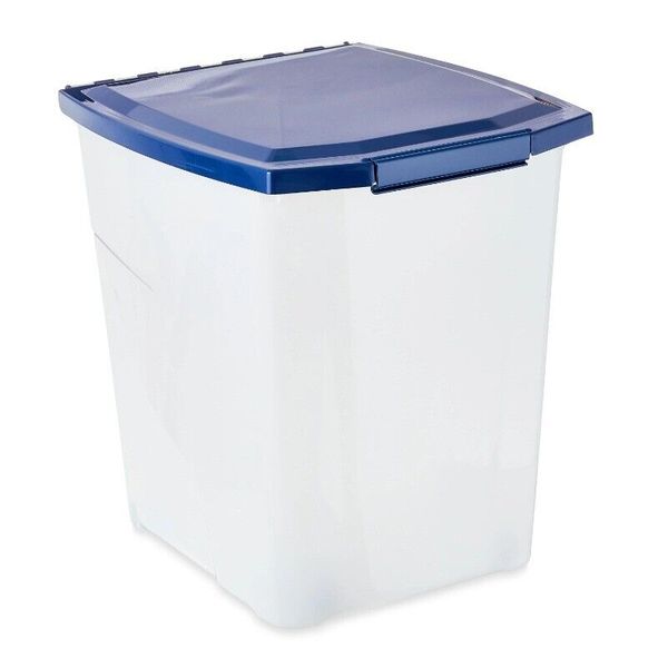 Vibrant Life Plastic Pet Food Storage Container with Locking Lid, 25 lb Capacity