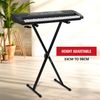 Crystals Foldable Electronic Keyboard Piano Stool and Stand - Double/Single Braced X Frame - Black