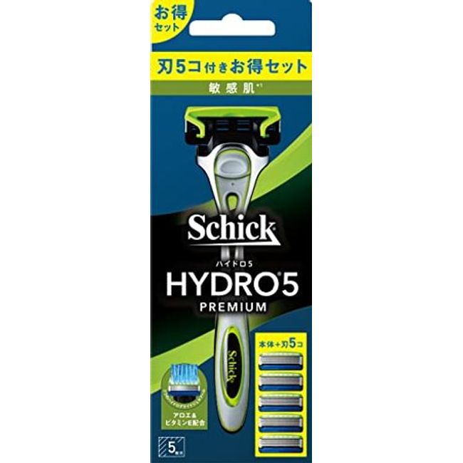 Hydro 5 Premium Sensitive Skin Combo Pack (Holder (with blade) + 4 replacement blades) Shaving Razor