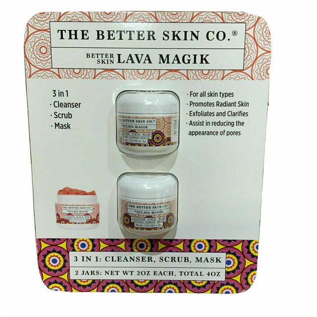 The Better Skin Lava Magik Exfoliate Scrub Mask 2 Pc Reduce Pores Face & Body$73