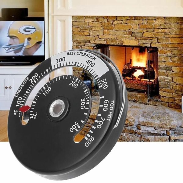 Magnetic Wood Stove Pipe Fire Place Heat Temperature Gauge Thermometer #LI